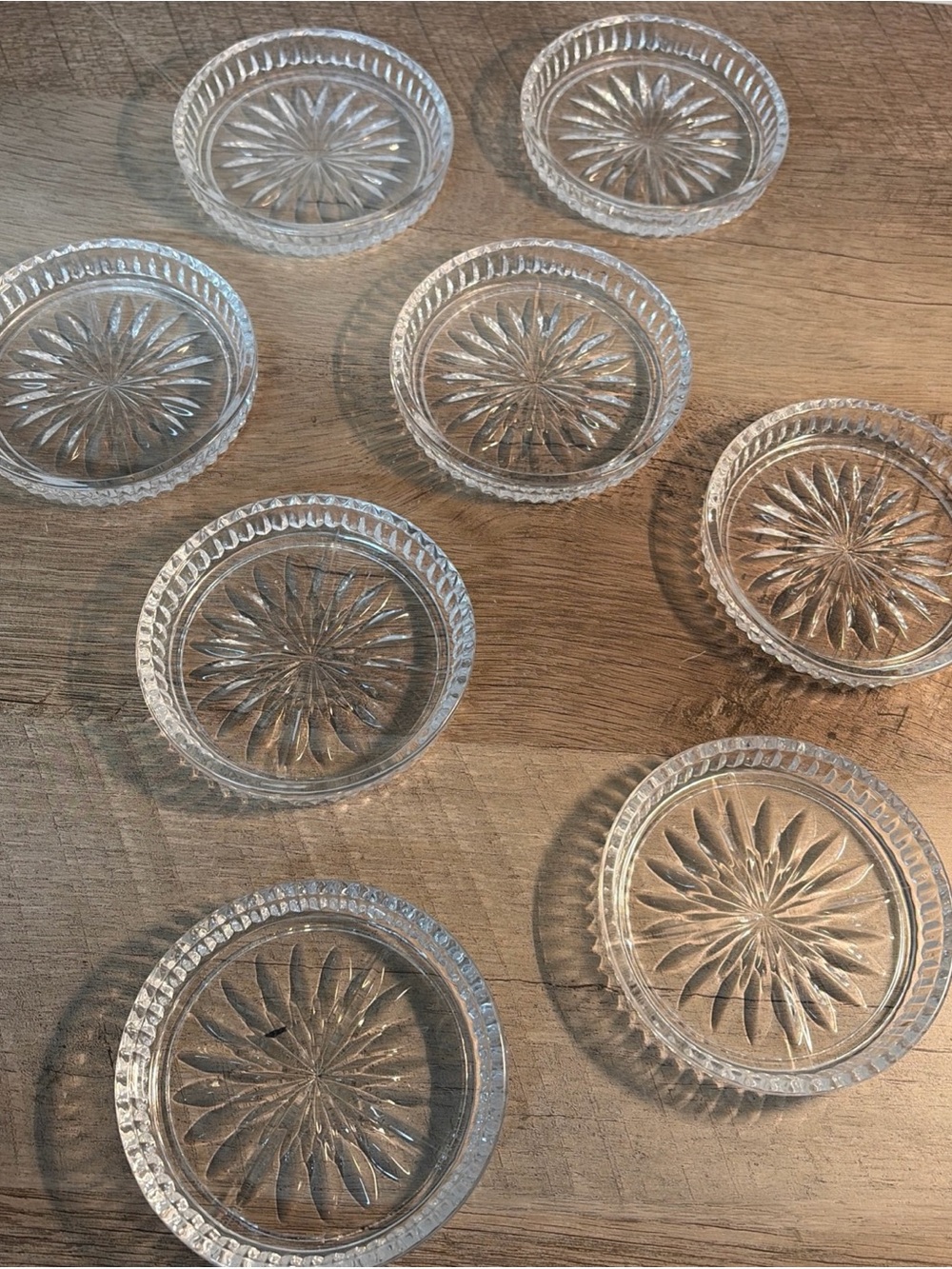 (8) Vintage Princess House Crystal Royal Highlights Coasters, Set Of 8